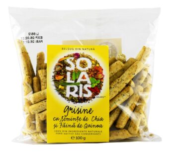 GRISINE FAINA INTEGRALA CU SEMINTE CHIA SI FAINA DE QUINOA 100gr SOLARIS
