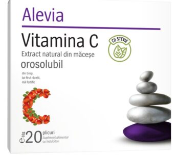Vitamina C Extract natural din Macese orosolubil cu Stevie, 20pl – Alevia