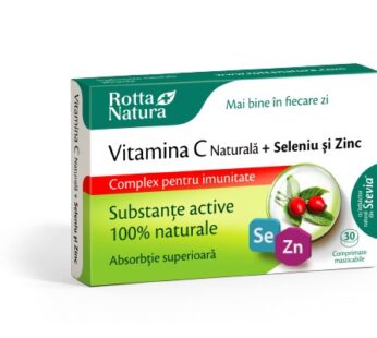 Vitamina C naturala + Seleniu si Zinc, 30 cpr. masticabile – Rotta Natura