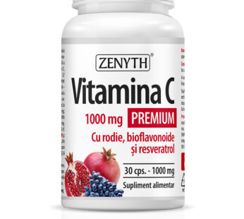 Vitamina C Premium cu rodie, 1000 mg, 30 cps. – Zenyth