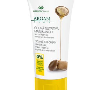 Cremă nutritivă mâini și unghii cu ulei de argan bio si extract bio de aloe vera, 100ml – Cosmetic Plant