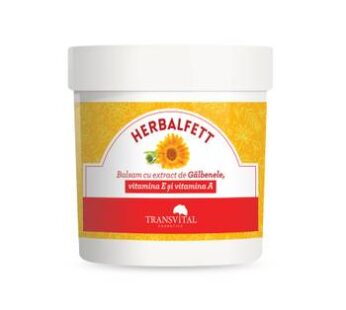 Herbalfett – Balsam cu extract de Galbenele, vitamina E si vitamina A, 250ml- Transvital