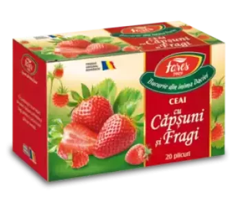 Ceai cu căpșuni și fragi, 20 plicuri – Fares