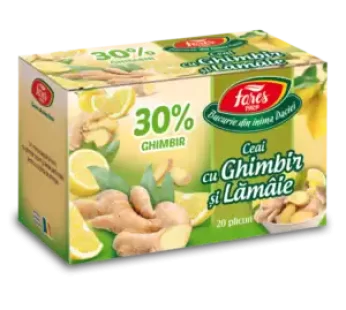 Ceai cu ghimbir și lămâie, 20 plicuri – Fares