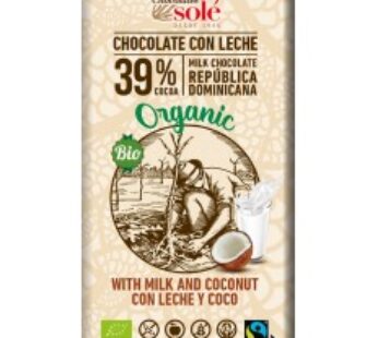 Ciocolata cu lapte si cocos BIO si Fairtrade, 100g Chocolates Sole