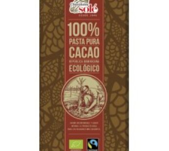 Ciocolata neagra BIO 100% cacao, 100g Chocolates Sole