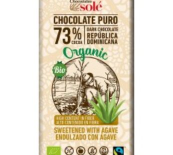 Ciocolata neagra BIO cu sirop de Agave, 73% cacao, 100 g Chocolates Sole