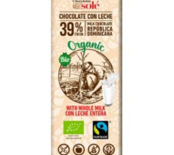 Mini tableta ciocolata BIO cu lapte, 25 g Chocolates Sole