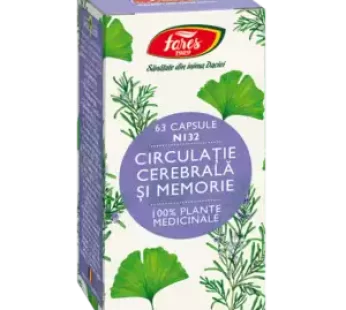 Circulație cerebrală și memorie, N132, 63 capsule – Fares
