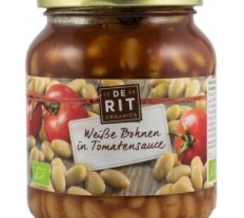 Fasole alba in sos de rosii bio, 360g De Rit