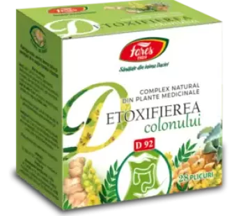 Detoxifierea colonului, D92, 28 plicuri solubile – Fares