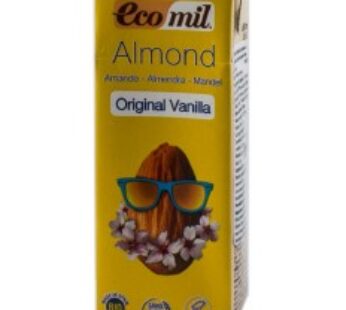 Bautura BIO de migdale cu vanilie indulcita cu sirop de agave, original,  200 ml, cu pai Ecomil