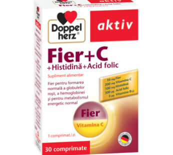 Doppelherz aktiv Fier + C + Histidină + Acid Folic, 30 comprimate