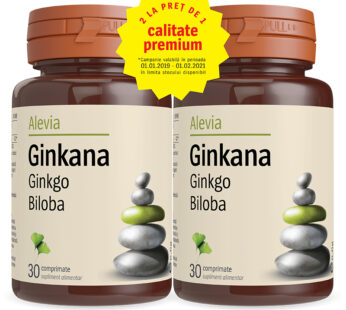 Ginkana Ginkgo biloba 40mg, pachet 30+30cp – Alevia