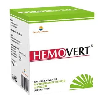 Hemovert, 15 comprimate + 15 plicuri – Sun Wave Pharma