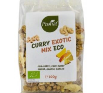 Mix exotic bio de curry, caju, ananas, mango si banane, 100g