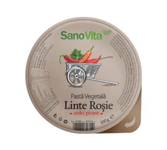 Pasta vegetala din linte rosie cu ardei picant, 100g – SanoVita