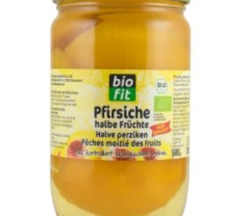 Piersici jumatati compot, usor indulcit, BIO, 680gr Bio Fit