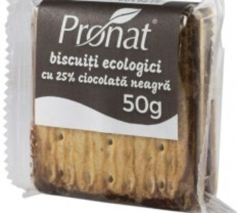 PRONAT – biscuiti bio cu 25% ciocolata neagra, 50g