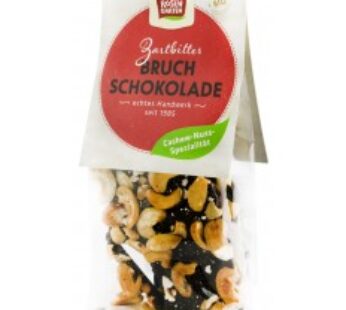 Ciocolata neagra BIO cu bucati de caju prajite, 110g ROSEN GARTEN