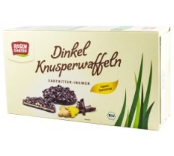Napolitane BIO din grau spelta cu ghimbir, invelite in ciocolata neagra, 120g ROSEN GARTEN