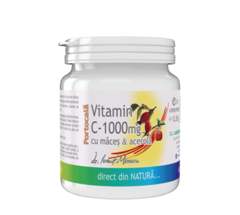 Vitamina C 1000mg cu Maces & Acerola – aroma Portocala 10cpr. – Pro Natura