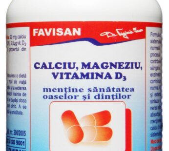 Calciu+magneziu+vit. D3, 40cps – Favisan