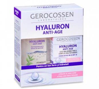 Caseta Cadou Hyaluron Anti Age – Crema antirid de zi + Apa micelara – Gerocossen