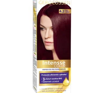 Vopsea de par permanenta Intensse Color 4.2 Rosu Granat, 50 ml – Gerocossen