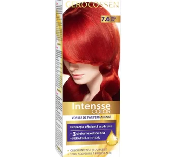 Vopsea de par permanenta Intensse Color 7.6 Rosu Foc, 50 ml – Gerocossen